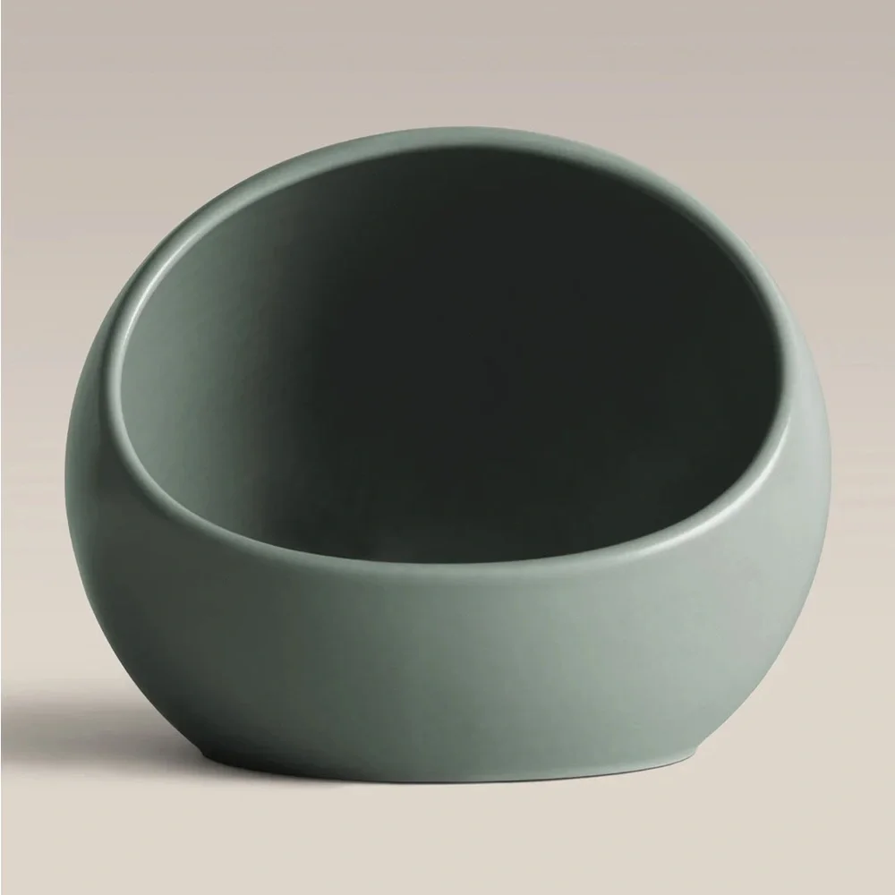 Sleek Green Ceramic Salt Cellar - Picture 2 of 4
